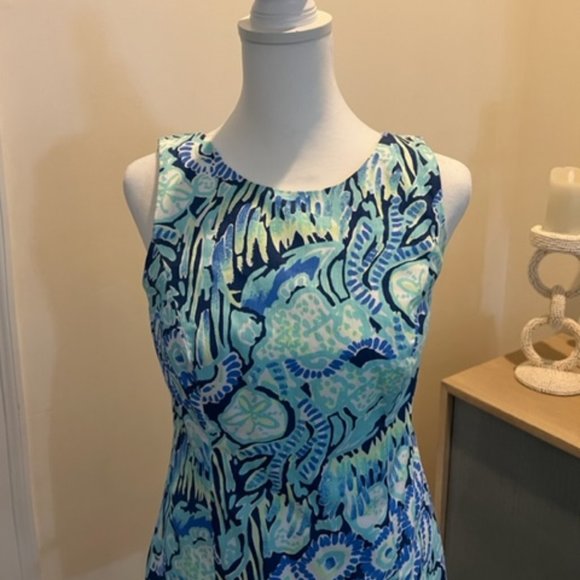 Lilly Pulitzer Delia shift dress size 0 blue green - Picture 4 of 11